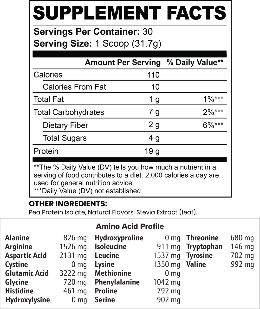 Chocolate Vegan Pea Protein Isolate Powder, 2.09 lbs