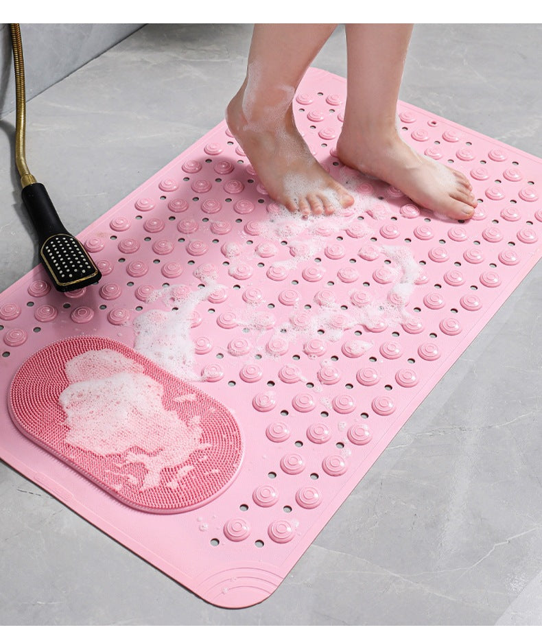 Bathroom Anti-slip Mat Massage Anti-fall Toilet Floor Mat with Suction Cup Waterproof and Dirty-resistant Hotel Shower Special Foot Mat