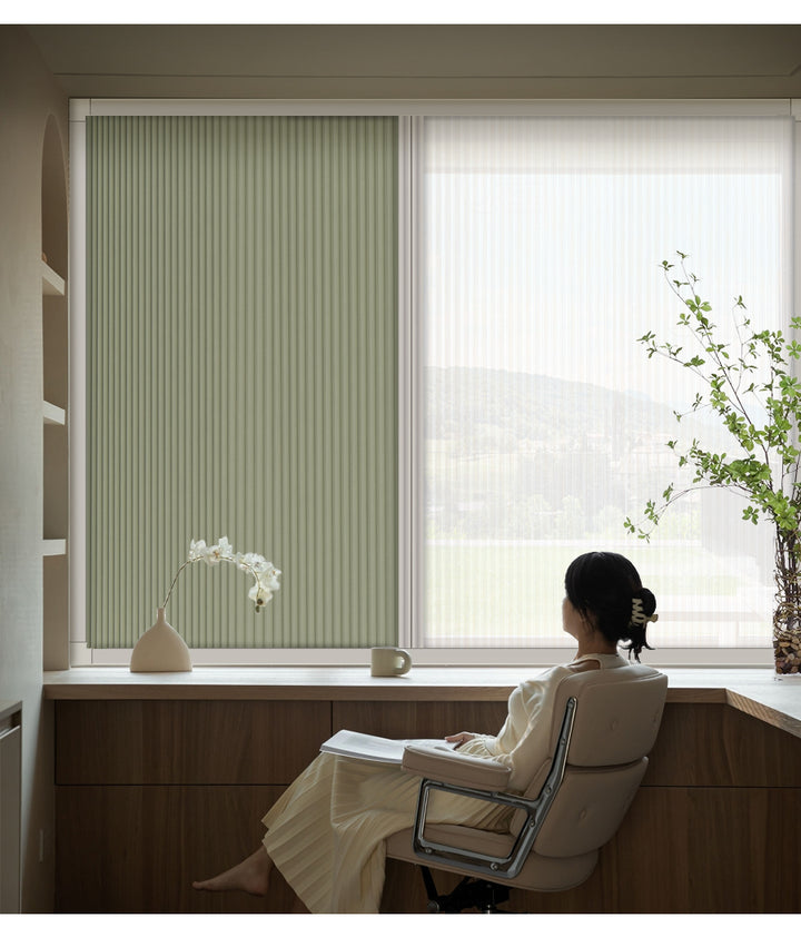 Day and Night Honeycomb Curtains for Bedrooms, Punch-Free Honeycomb Sunshades, Push-Pull Blackout Invisible Folding Embedded Blinds