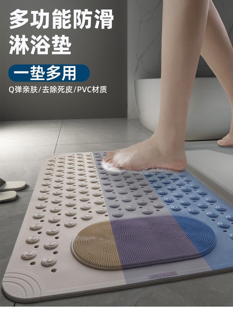 Bathroom Anti-slip Mat Massage Anti-fall Toilet Floor Mat with Suction Cup Waterproof and Dirty-resistant Hotel Shower Special Foot Mat