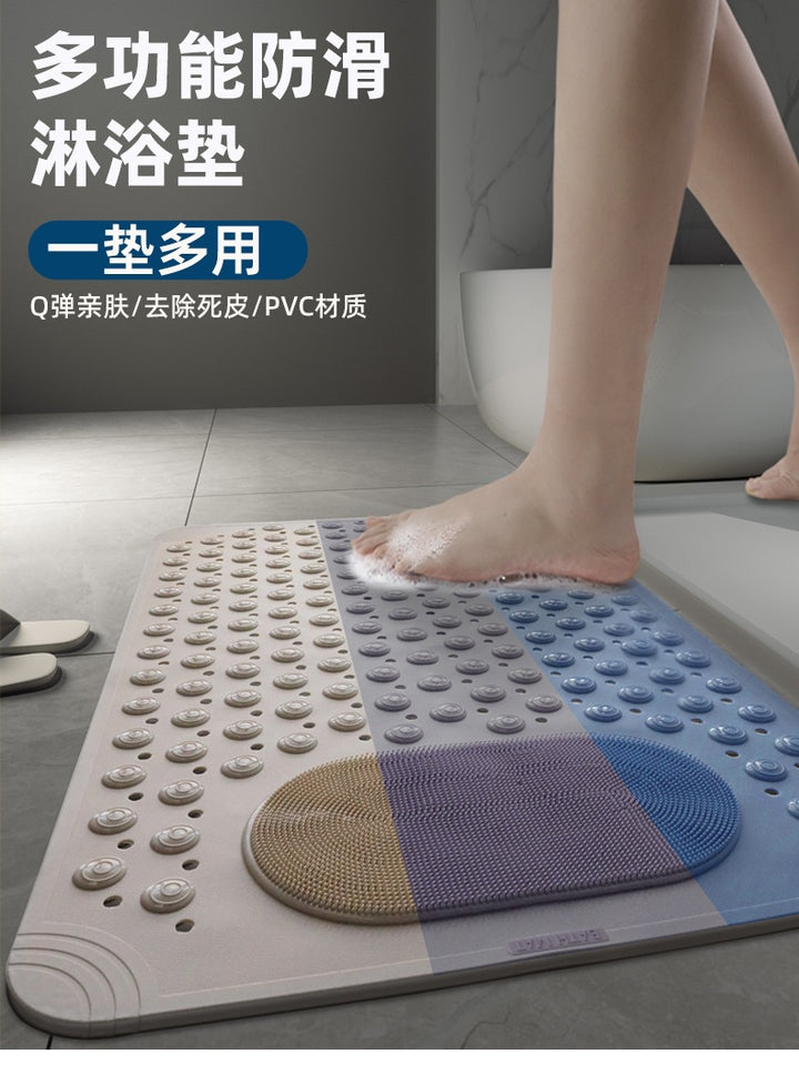 Bathroom Anti-slip Mat Massage Anti-fall Toilet Floor Mat with Suction Cup Waterproof and Dirty-resistant Hotel Shower Special Foot Mat