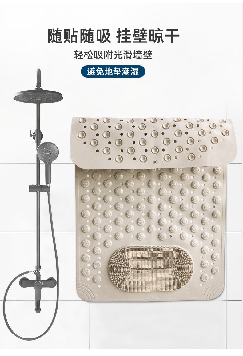 Bathroom Anti-slip Mat Massage Anti-fall Toilet Floor Mat with Suction Cup Waterproof and Dirty-resistant Hotel Shower Special Foot Mat