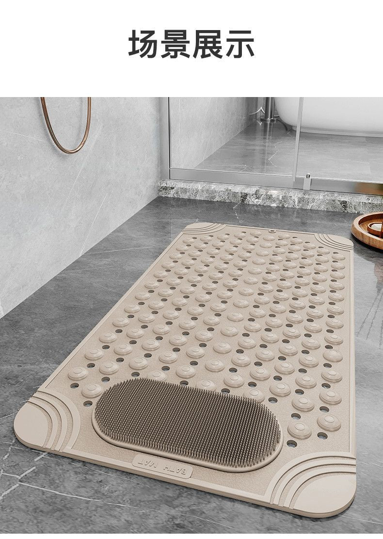 Bathroom Anti-slip Mat Massage Anti-fall Toilet Floor Mat with Suction Cup Waterproof and Dirty-resistant Hotel Shower Special Foot Mat