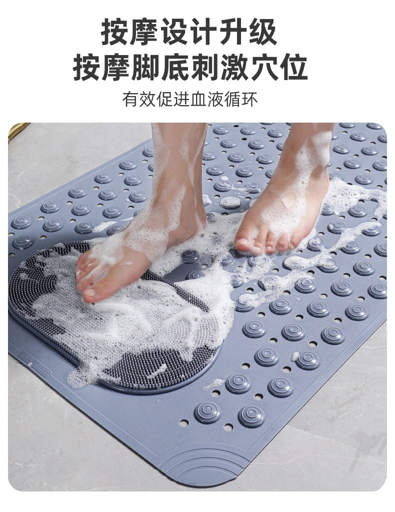 Bathroom Anti-slip Mat Massage Anti-fall Toilet Floor Mat with Suction Cup Waterproof and Dirty-resistant Hotel Shower Special Foot Mat