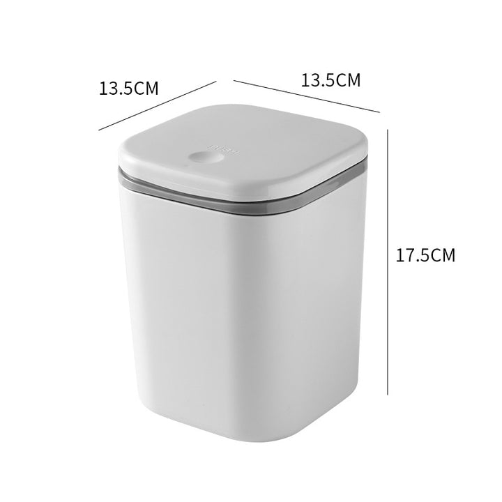 Small Desktop Trash Can for Home Office High-End Dormitory Press with Lid Mini Plastic Storage Trash Can