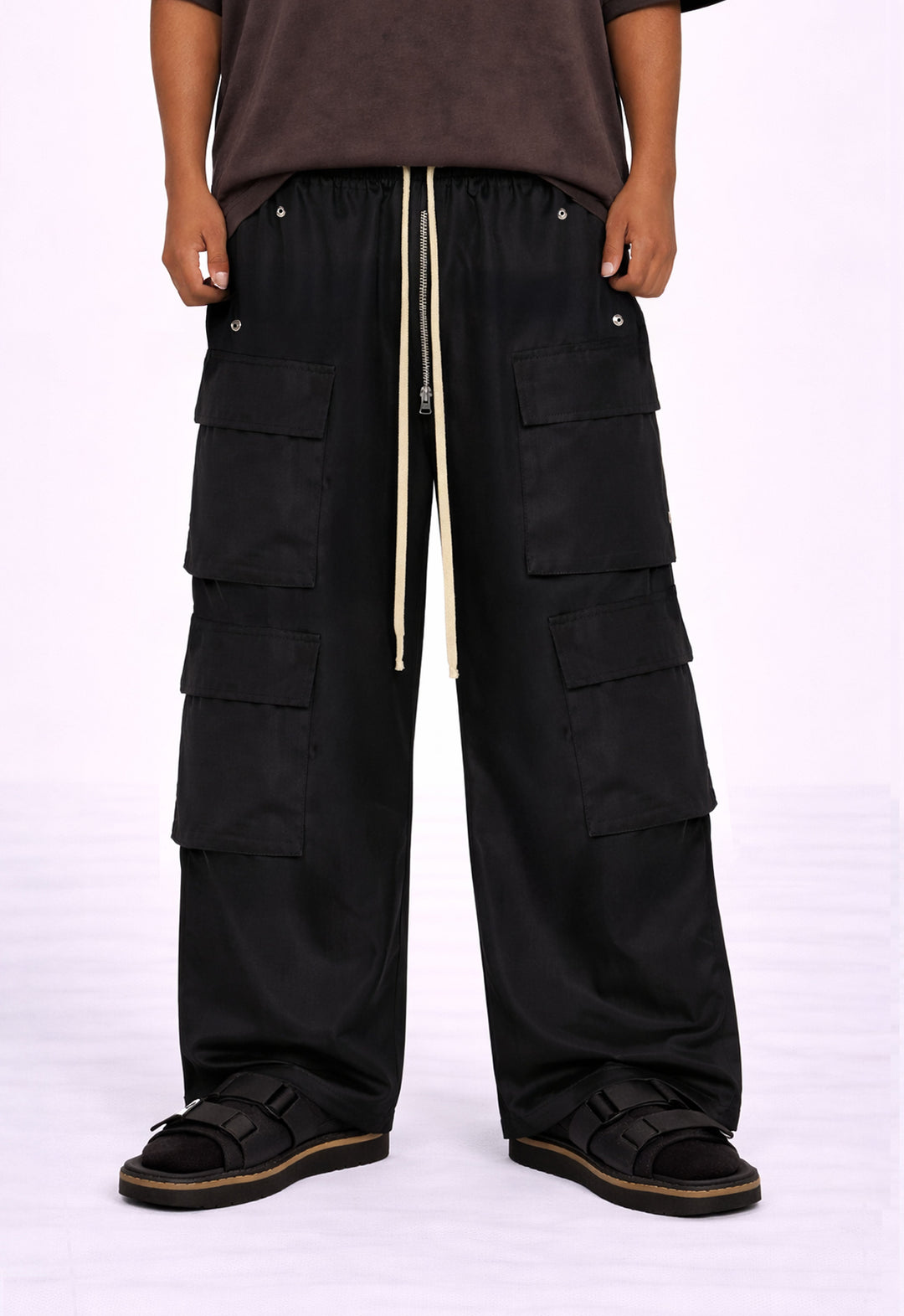 Nylon Drawstring Cargo Pants